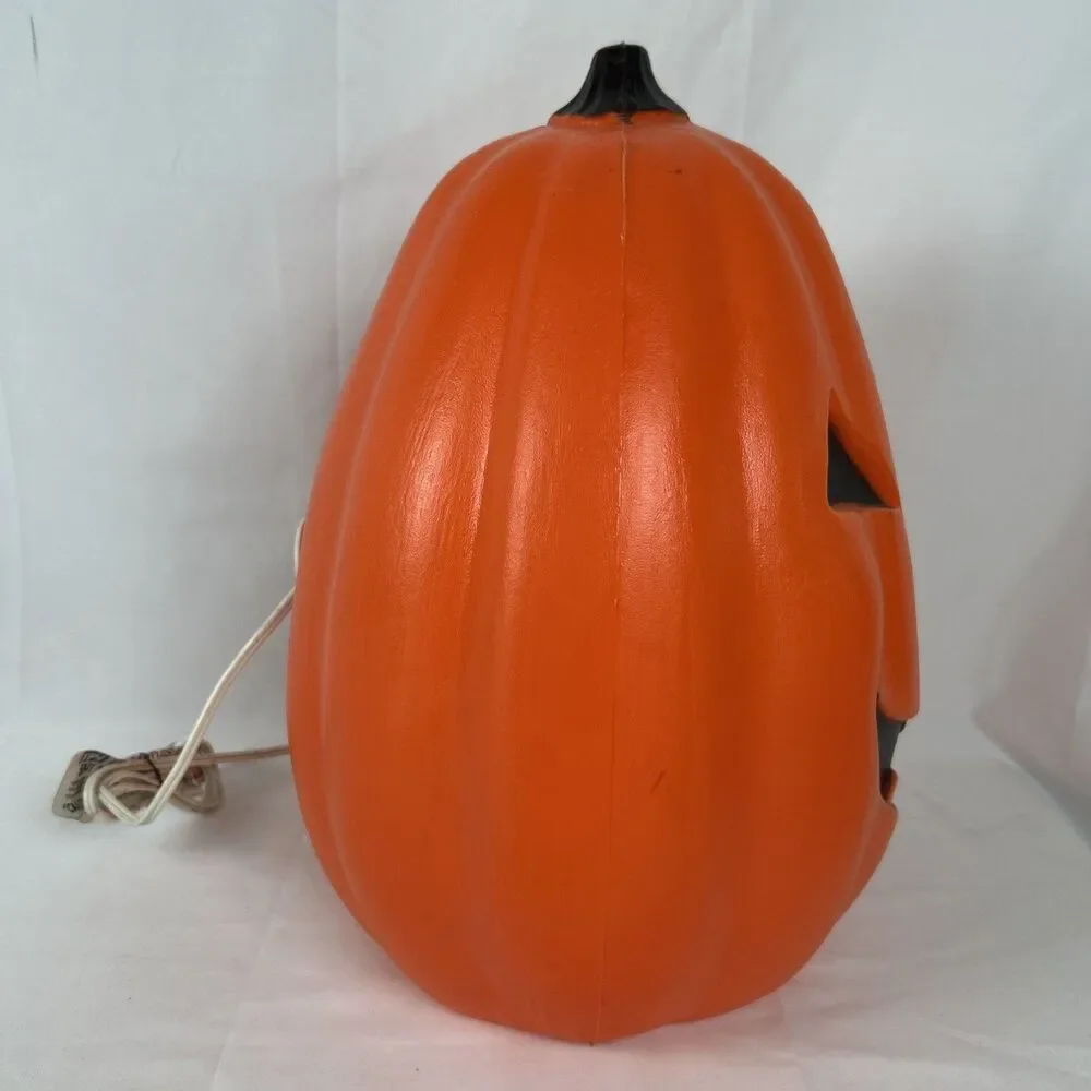Vintage Pumpkin Halloween Lighted Blow Mold TPI 1991 13” Tall Orange Jack Canada